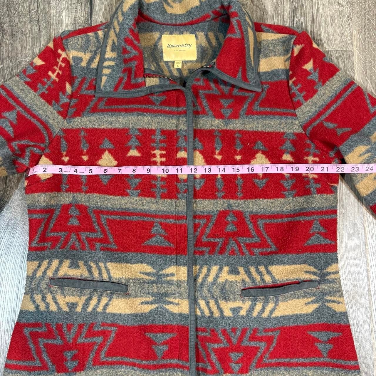 Upcountry Fleece Jacket Size L Red Aztec Southwest 7