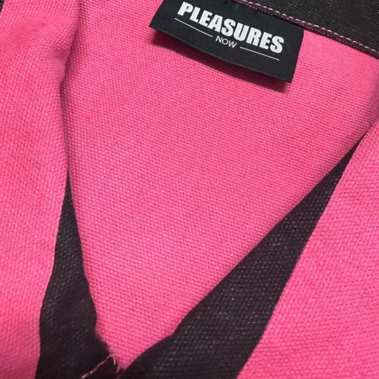 Pleasures Striped Jacket Large Pink Black Button Up 3
