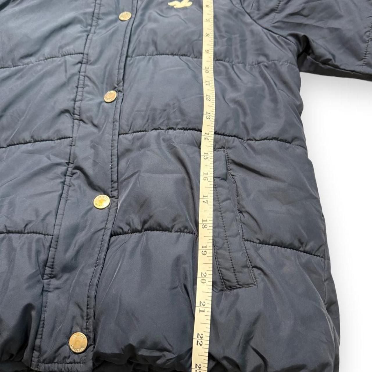 Hollister Puffer Jacket Size M Navy Blue Winter Coat 5