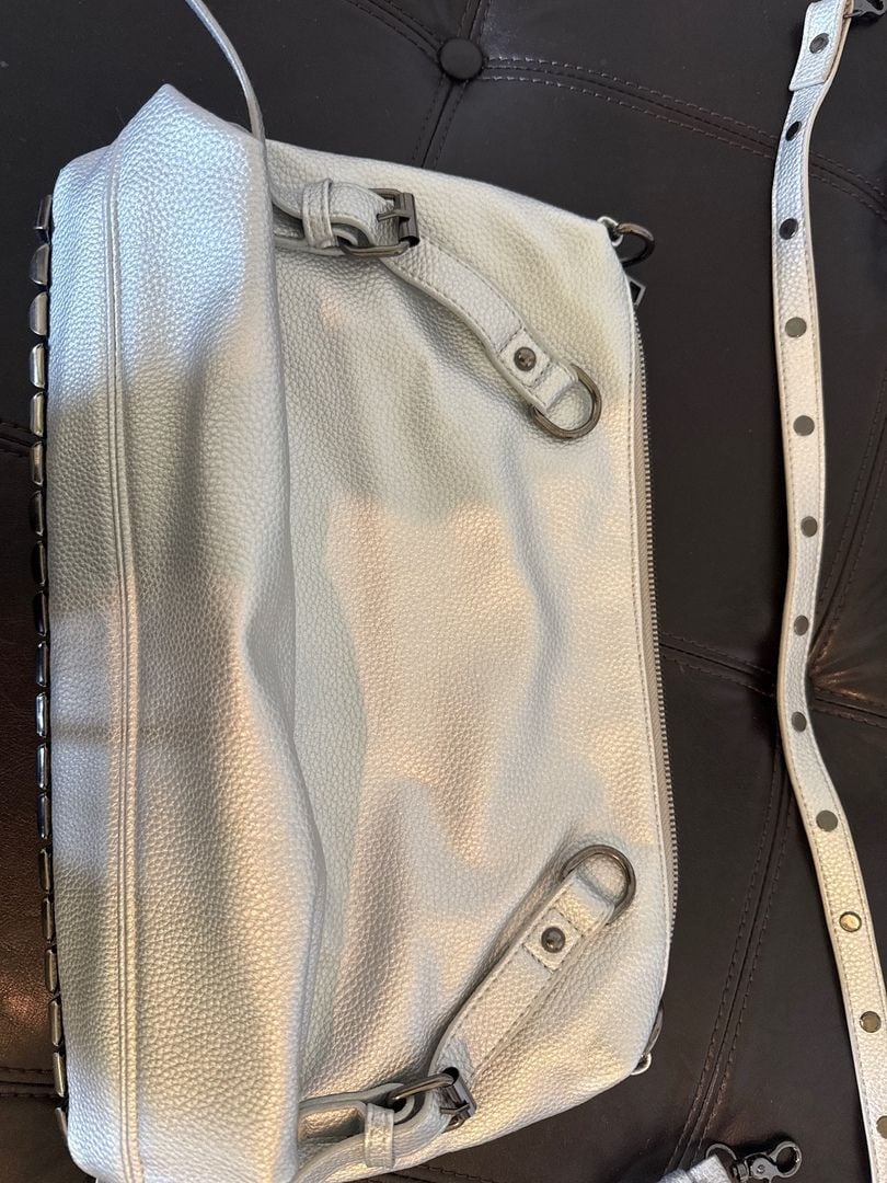 Silver Metallic Studded Bag 6