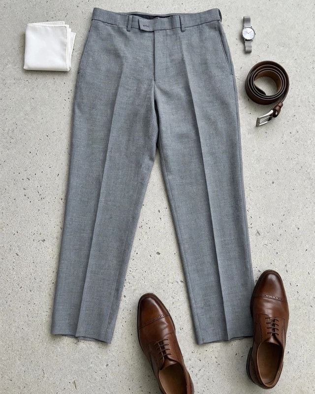 Louis Raphael Light Gray Flat Front Dress Trousers 2
