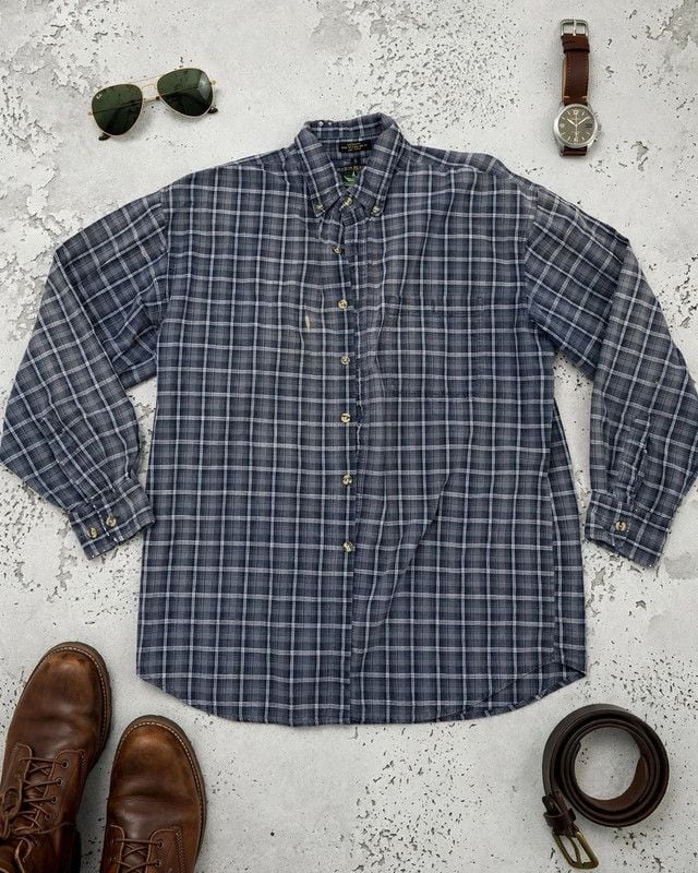 Canyon Guide Blue Gray Plaid Flannel Shirt 2