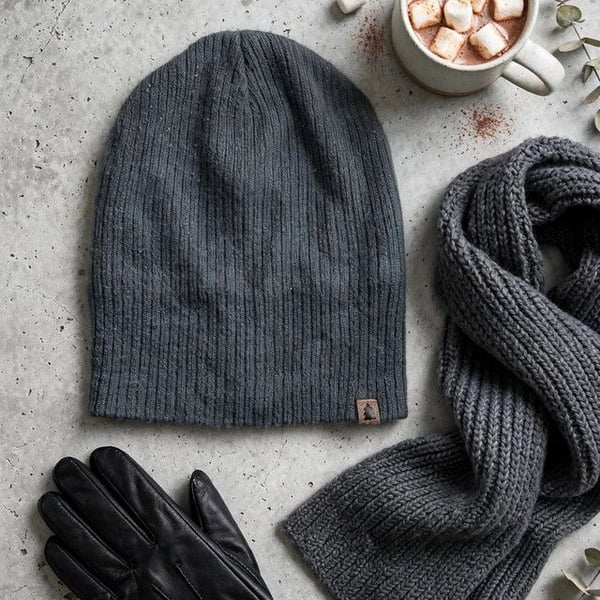George Dark Gray Fleece Beanie