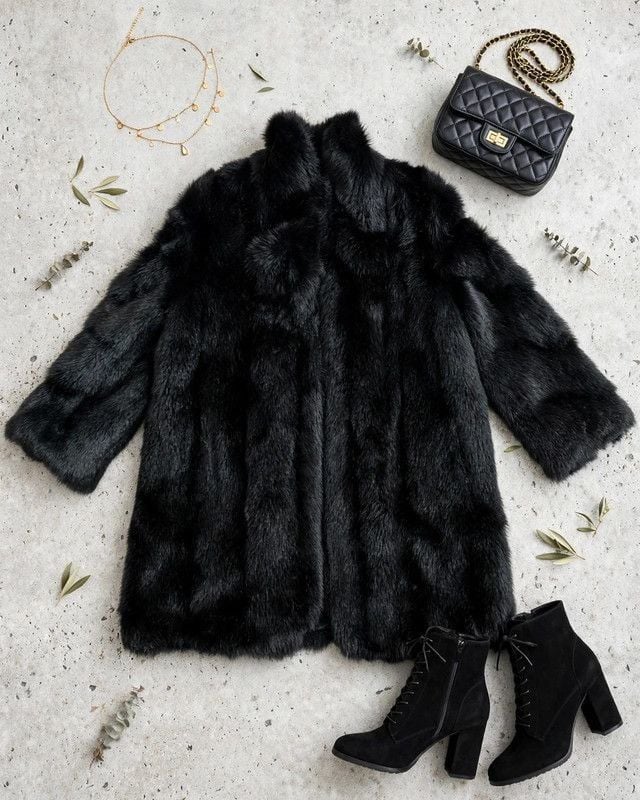 Style VI LTD Black Faux Fur Coat 2
