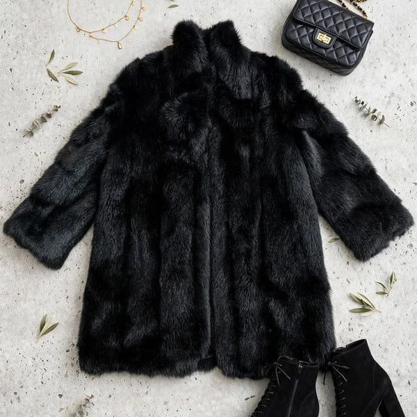 Style VI LTD Black Faux Fur Coat