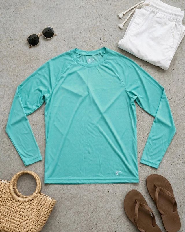 Teal Cove Mint Green Long Sleeve Rash Guard 2