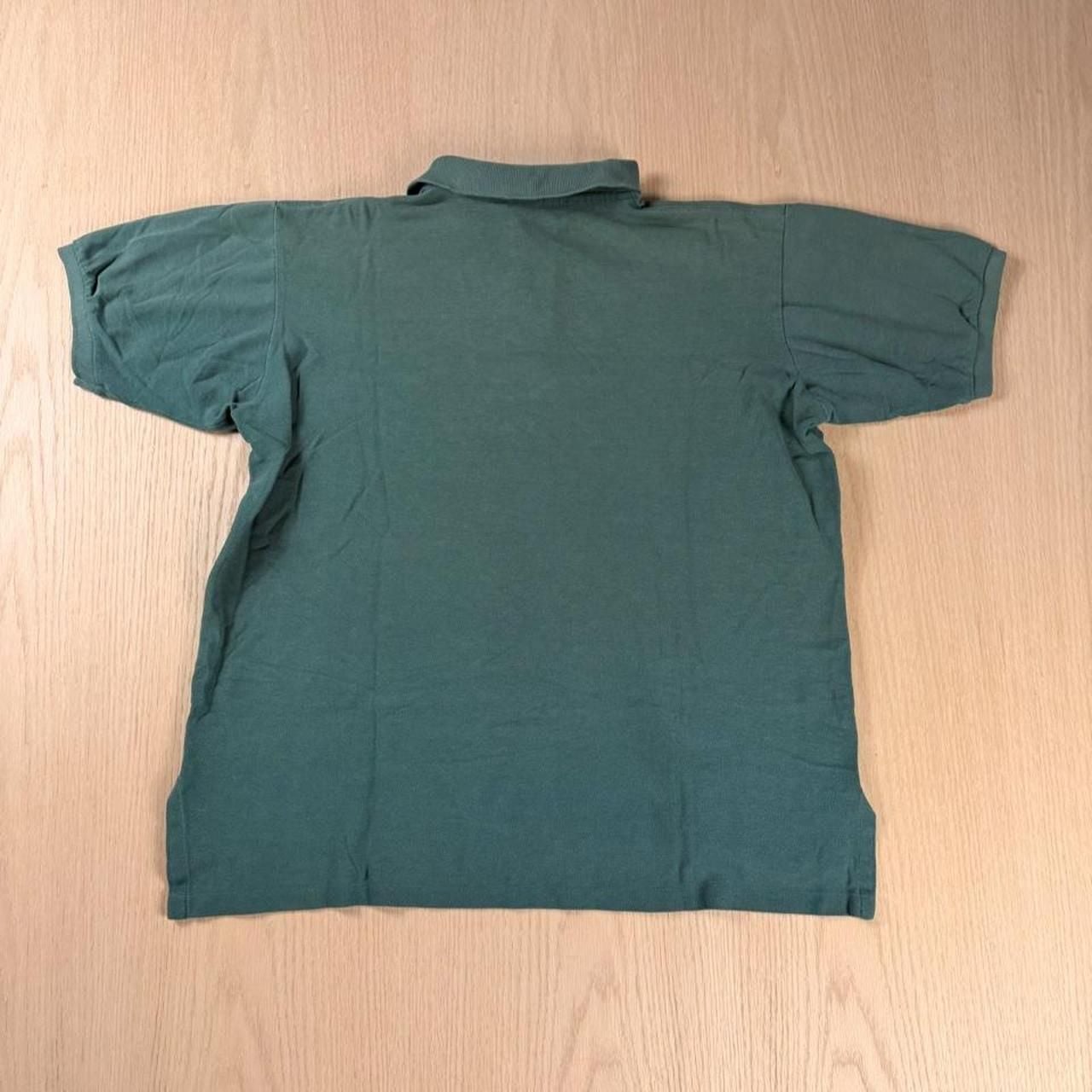 Lands' End Short Sleeve Polo Shirt Size L Green Cotton Made in USA 5