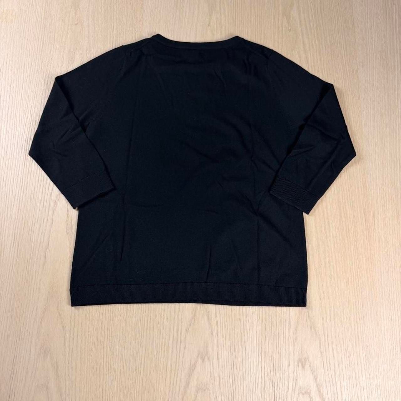 Talbots Petites Merino Wool Beaded Sweater Lp Black Keyhole 5
