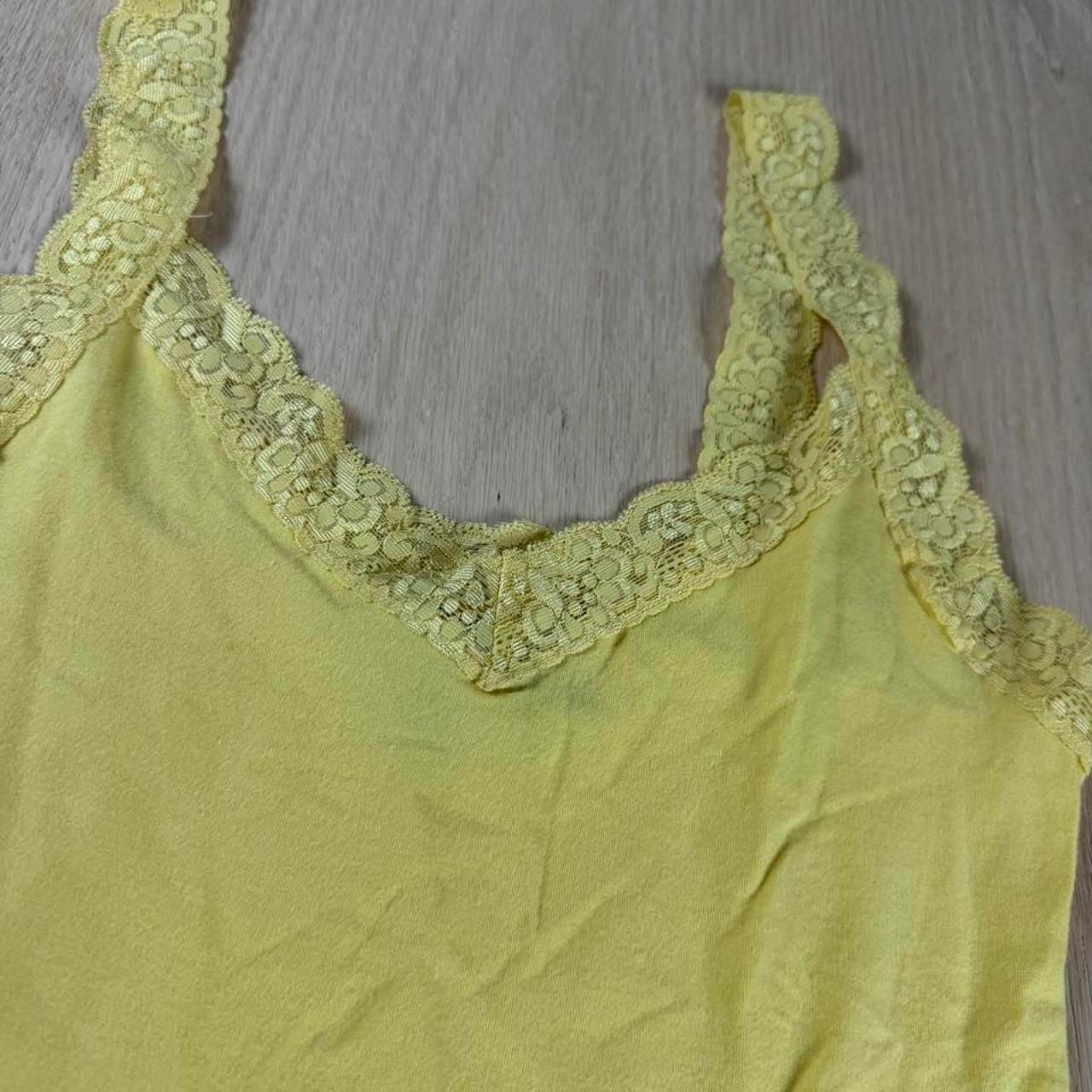 Kbykersh Yellow Lace Trim Cami Tank Top Size S/P 3