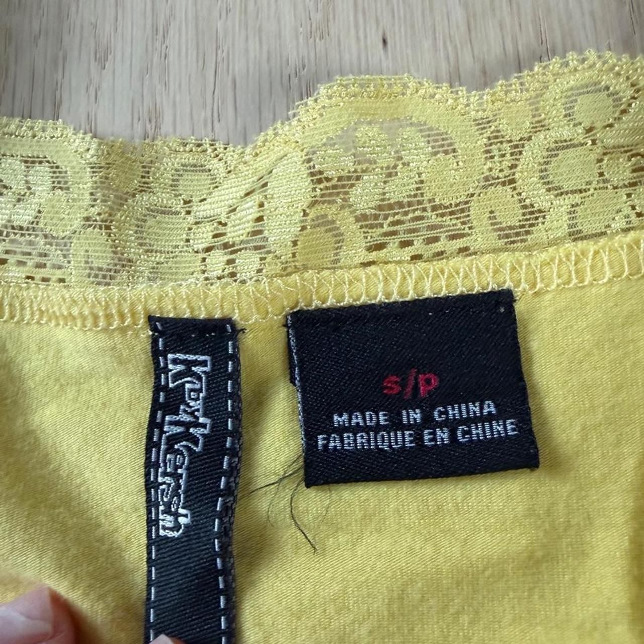 Kbykersh Yellow Lace Trim Cami Tank Top Size S/P 4