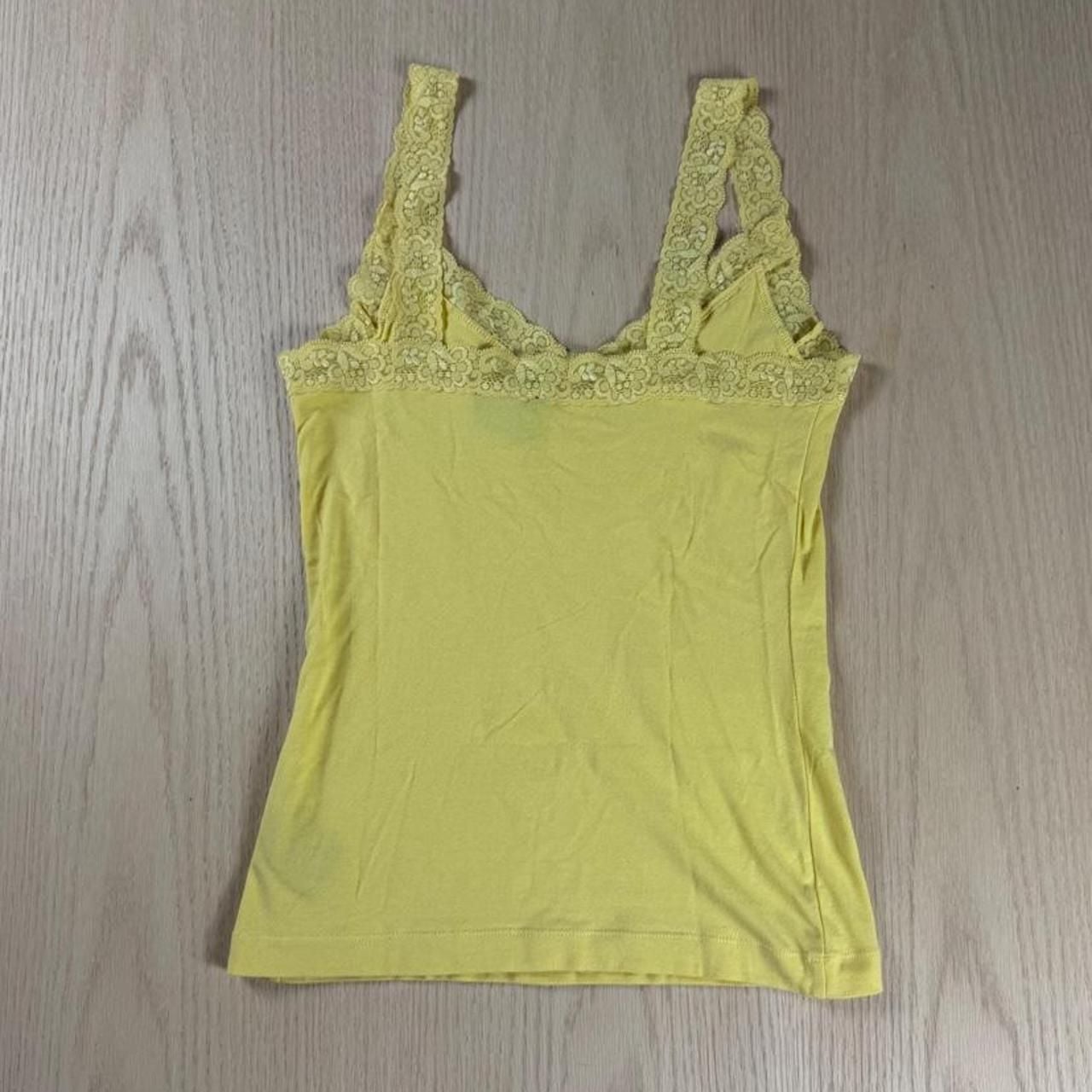 Kbykersh Yellow Lace Trim Cami Tank Top Size S/P 5