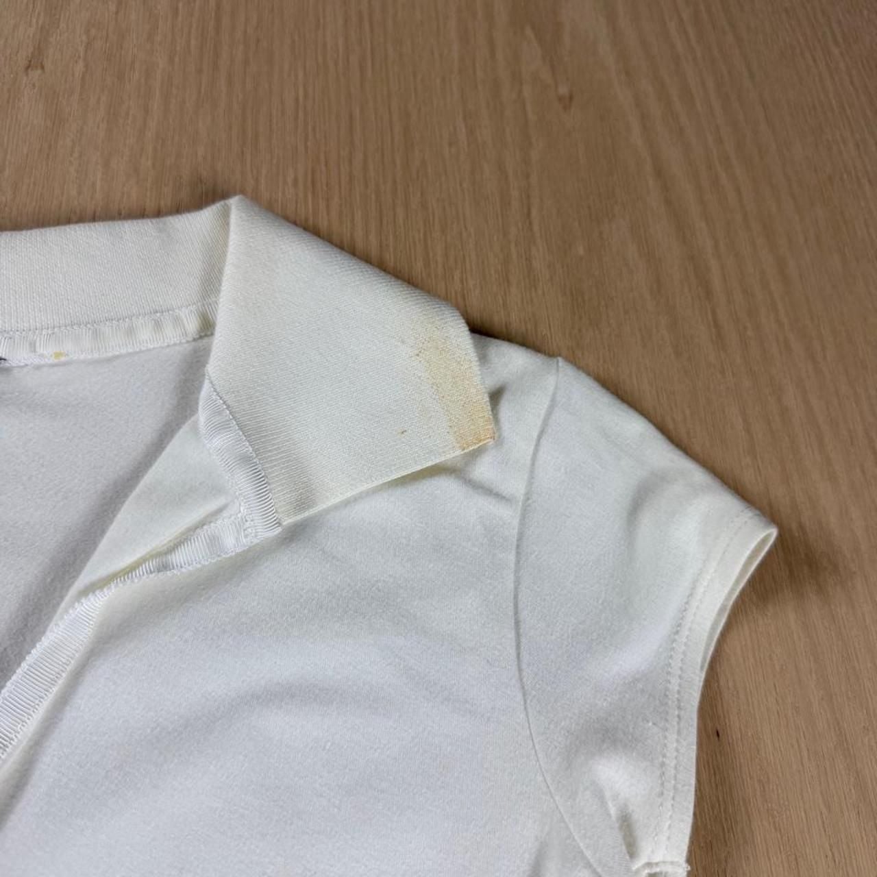 Elie Tahari White Short Sleeve Polo Shirt Size S Cotton Lycra Polo Tee 3
