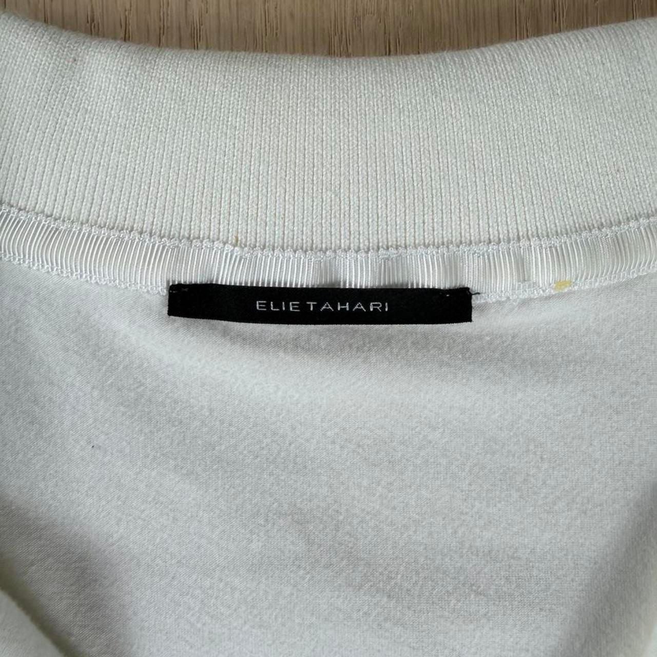 Elie Tahari White Short Sleeve Polo Shirt Size S Cotton Lycra Polo Tee 4