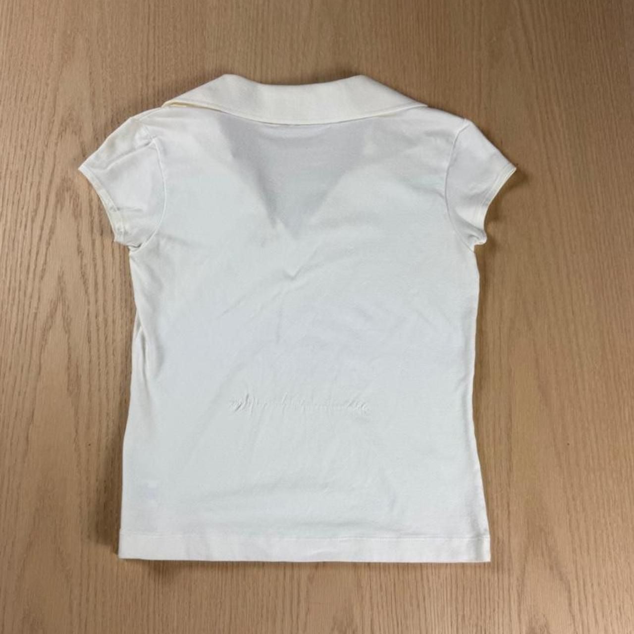 Elie Tahari White Short Sleeve Polo Shirt Size S Cotton Lycra Polo Tee 6