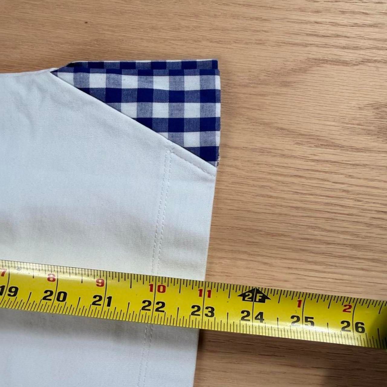 Leo & Ugo Gingham Bow T-Shirt Size 2 White Blue New With Tags 8