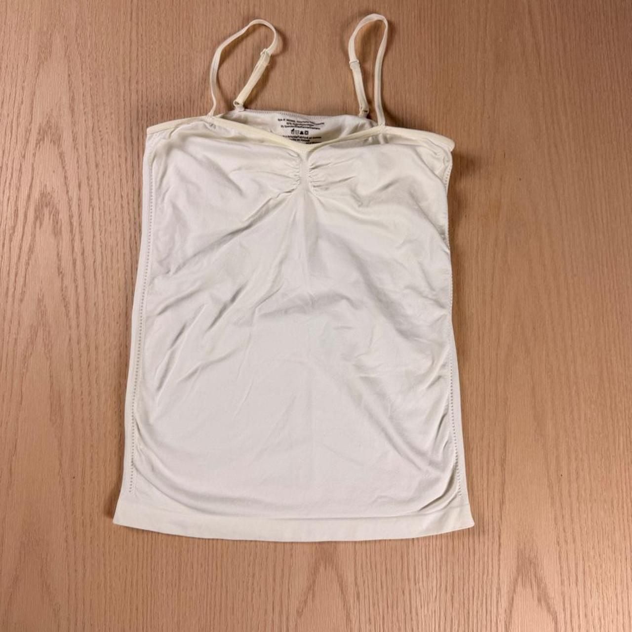 White Camisole Size M Ruched Bust Tank Top 2