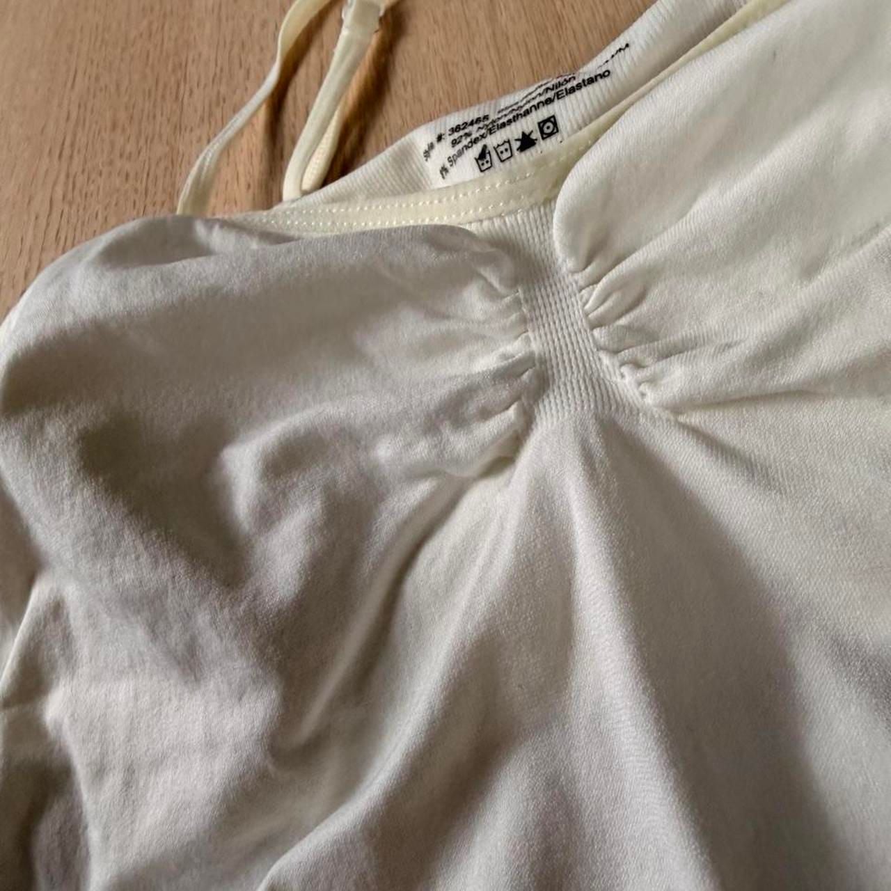 White Camisole Size M Ruched Bust Tank Top 3