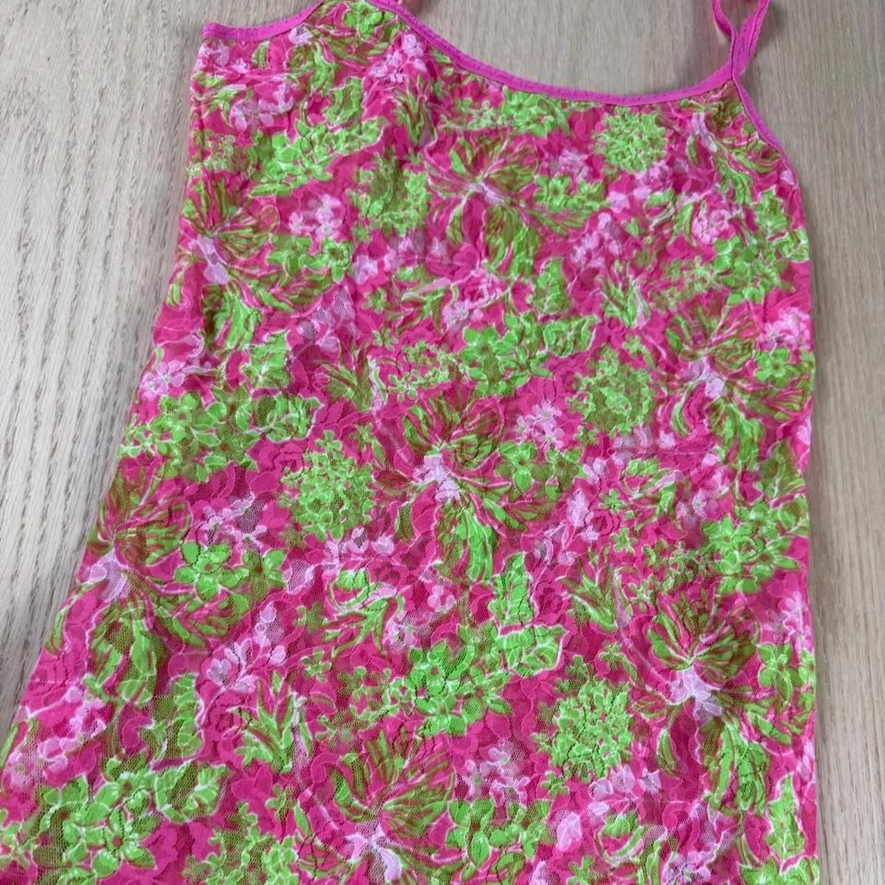 Hanky Panky Lilly Pulitzer Floral Lace Cami Size S Pink Green Tank Top 3