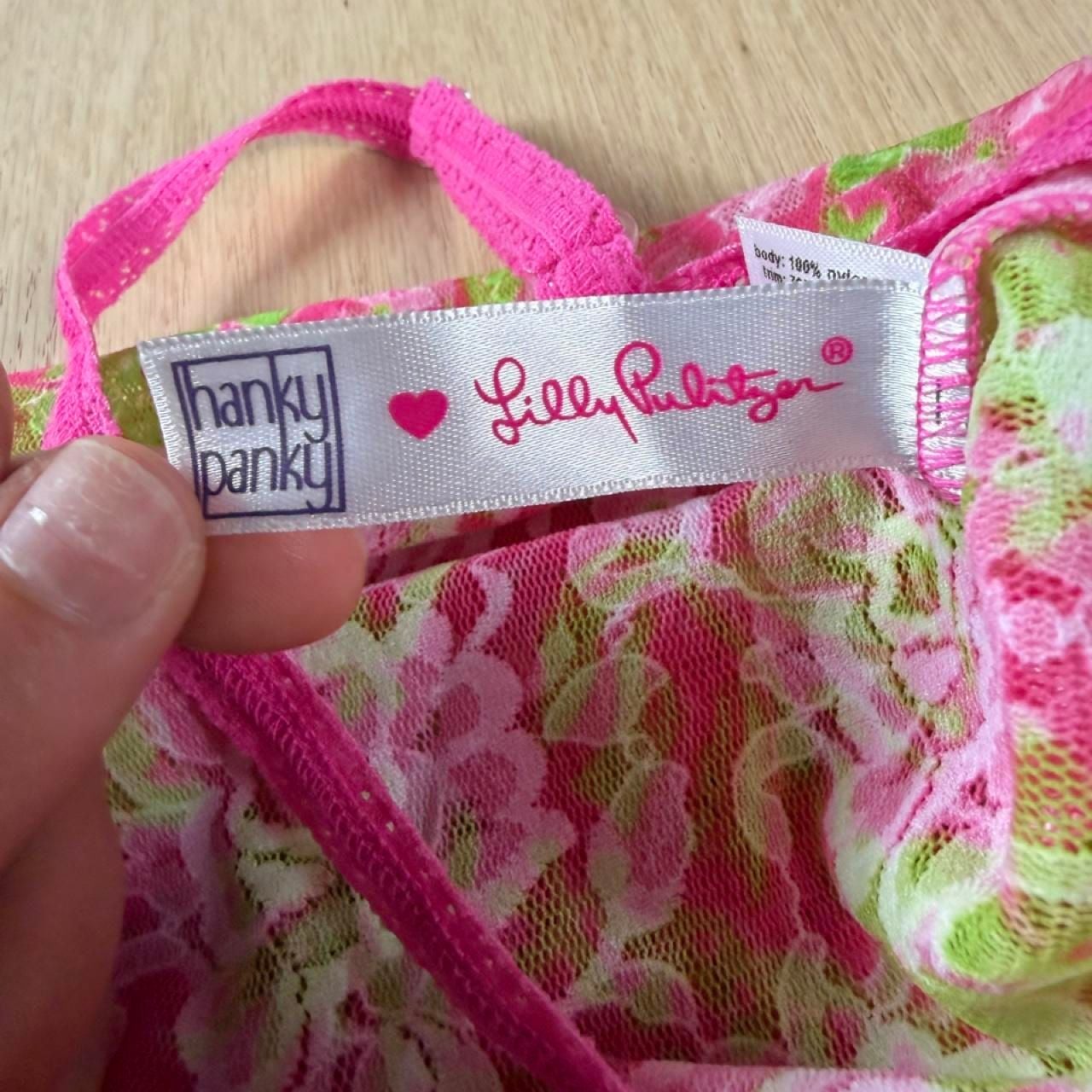 Hanky Panky Lilly Pulitzer Floral Lace Cami Size S Pink Green Tank Top 4