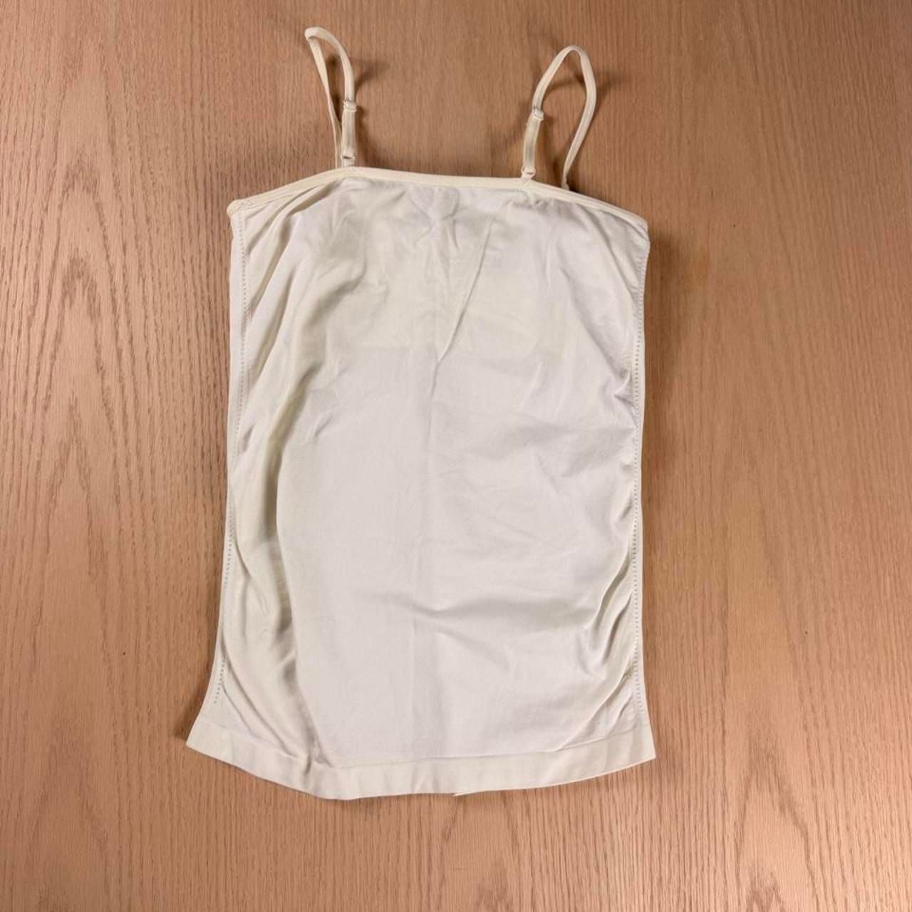 White Camisole Size M Ruched Bust Tank Top 5