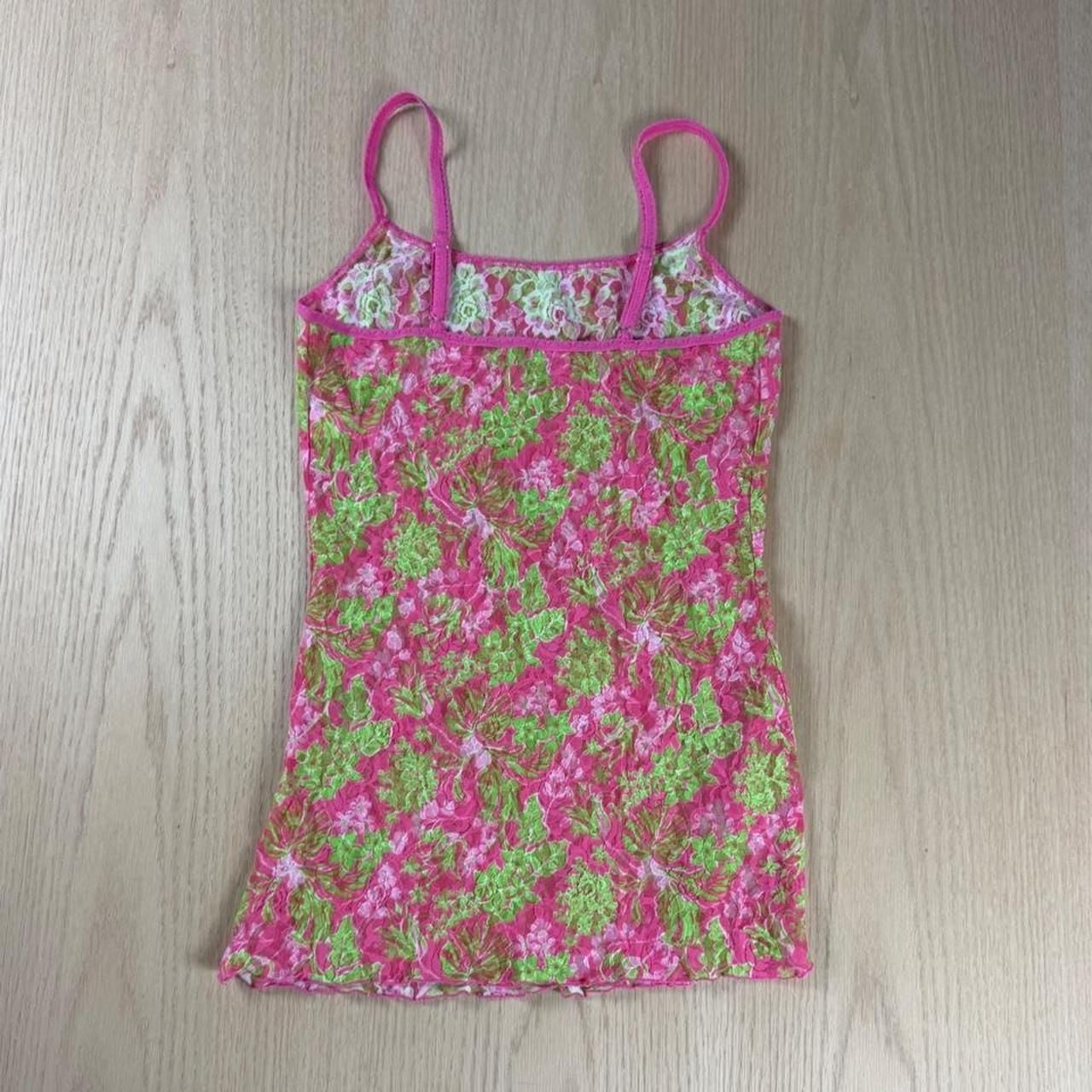 Hanky Panky Lilly Pulitzer Floral Lace Cami Size S Pink Green Tank Top 6