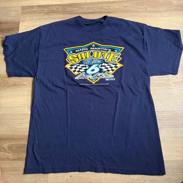 NASCAR Mark Martin Salute To You 6 Vintage T-Shirt L Navy