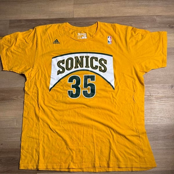 Adidas Kevin Durant Seattle Sonics NBA T-Shirt Size XL Yellow
