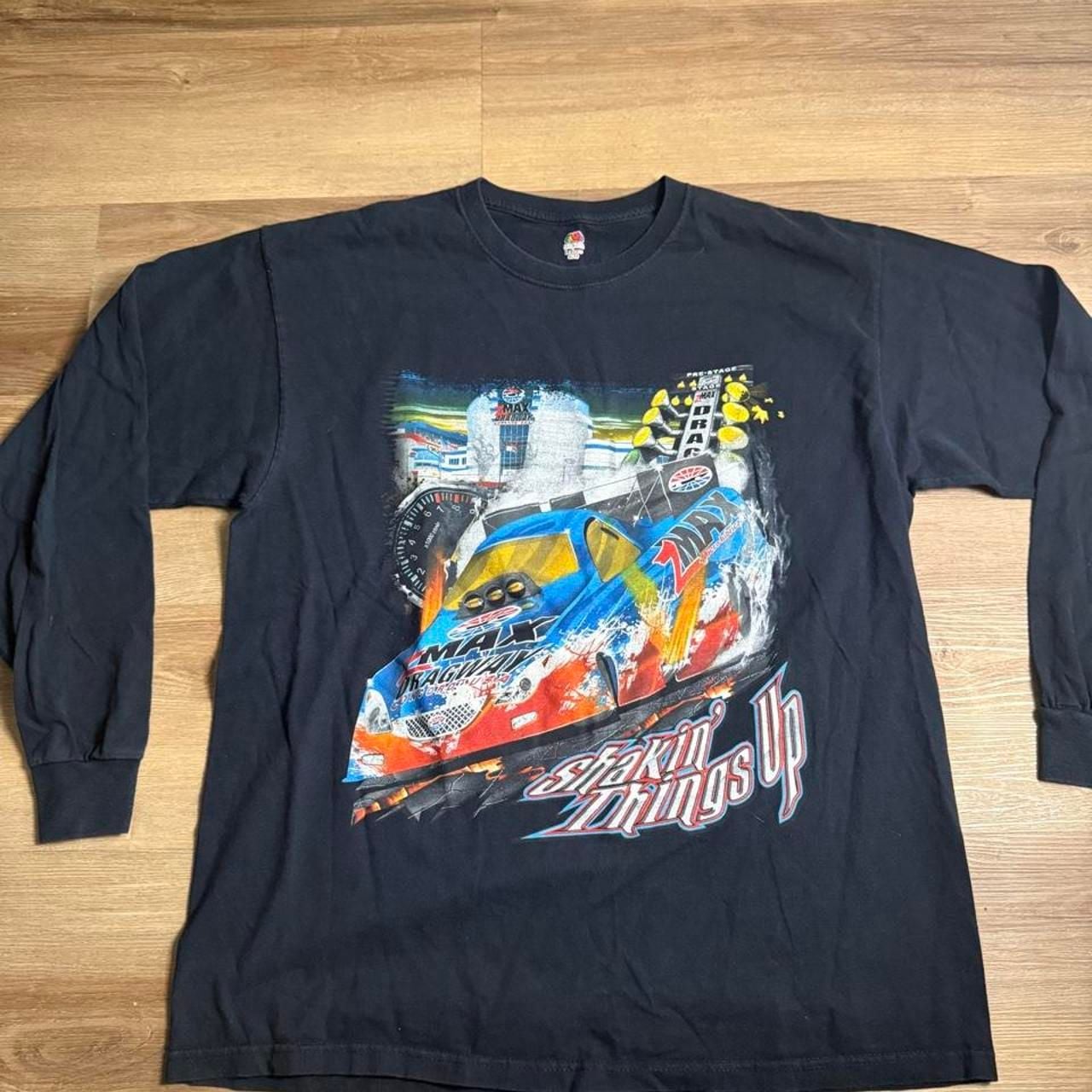 Fruit of the Loom zMax Dragway Long Sleeve T-Shirt Size XL Black 2