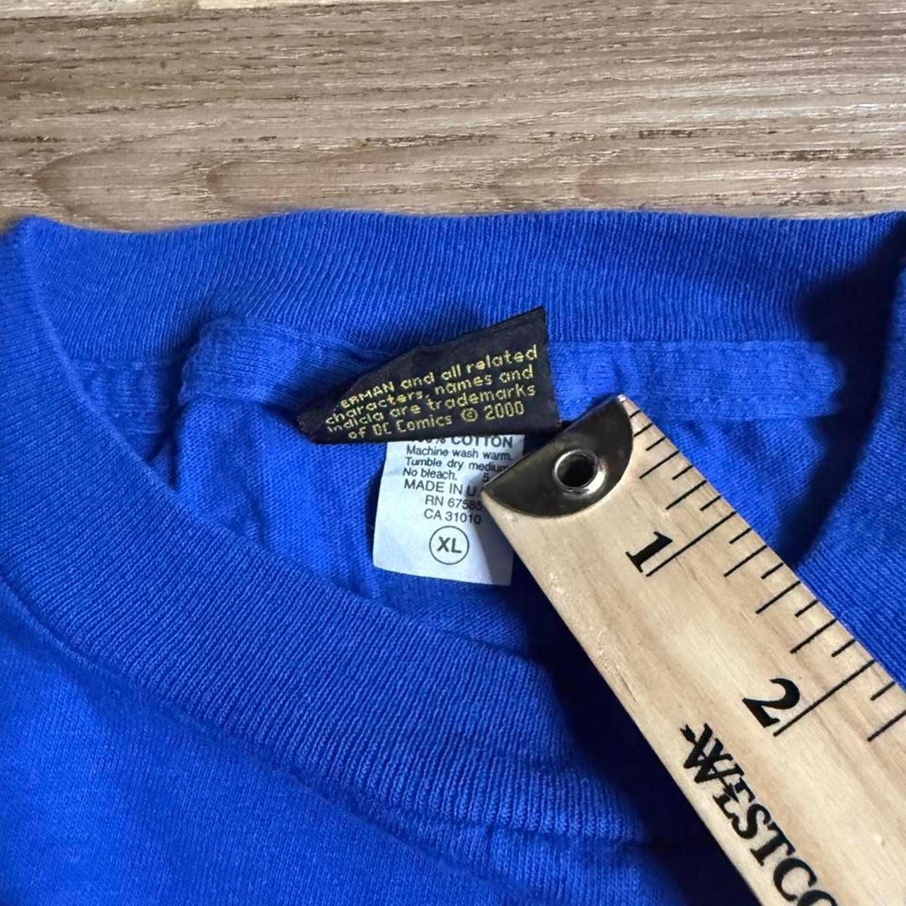 Warner Bros Superman T-Shirt Size XL Vintage 2000 DC Comics Blue 4