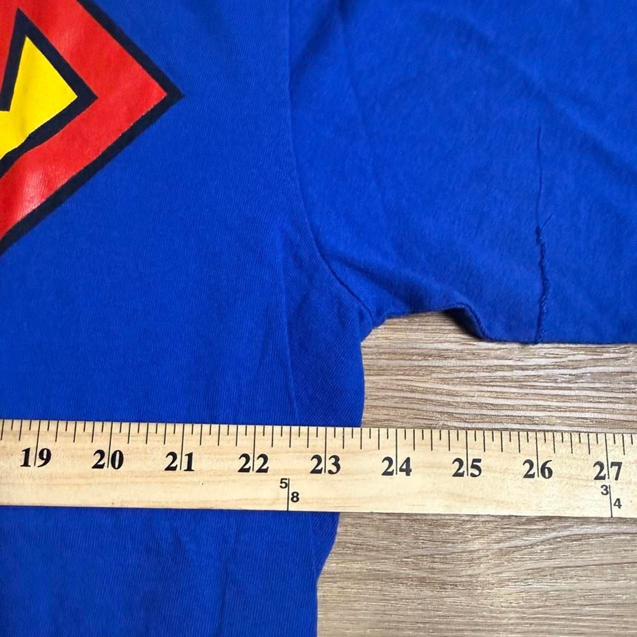 Warner Bros Superman T-Shirt Size XL Vintage 2000 DC Comics Blue 5