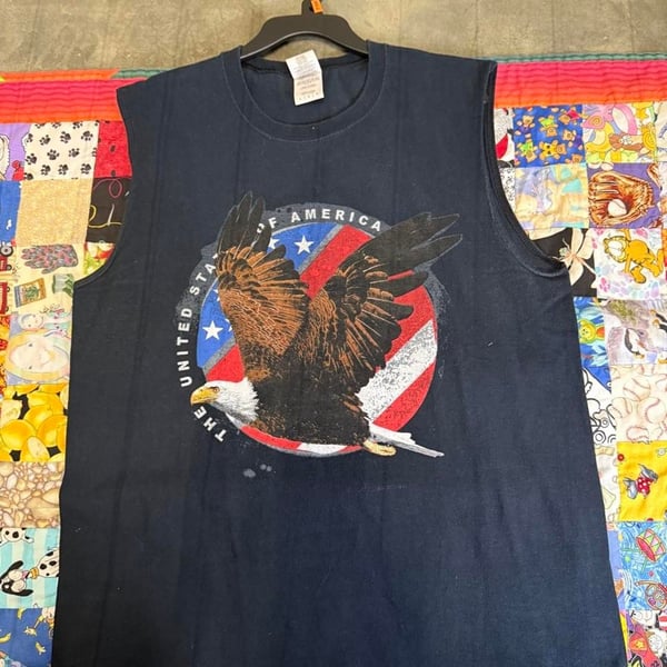 Gildan USA Eagle Tank Top Size L Black