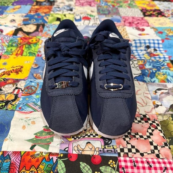 Nike Cortez Nylon Size 5.5 Midnight Navy White Sneakers DZ2795-400