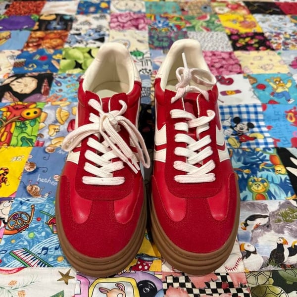 Steve Madden Dodge Platform Sneakers Men's 7 Red White