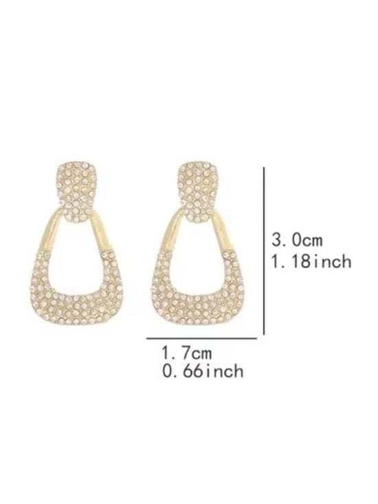 Gold Pavé Teardrop Hoop Earrings - Women Jewelry 7