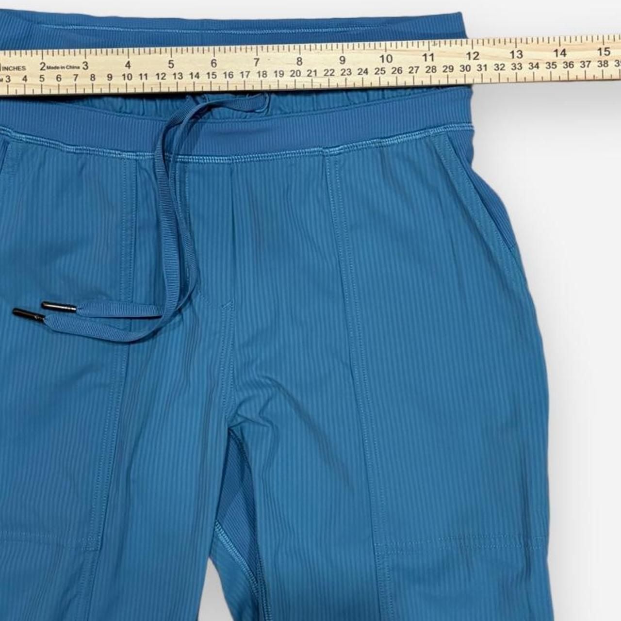 Lululemon Dance Studio Crop Size 0 Utility Blue Pants Cinch Hem 8