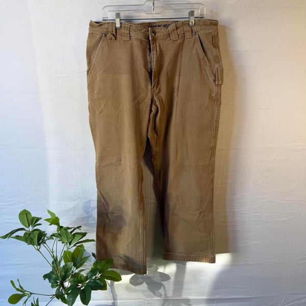Duluth Trading Co. Burly Flex Fire Hose Work Pants Brown 37x30