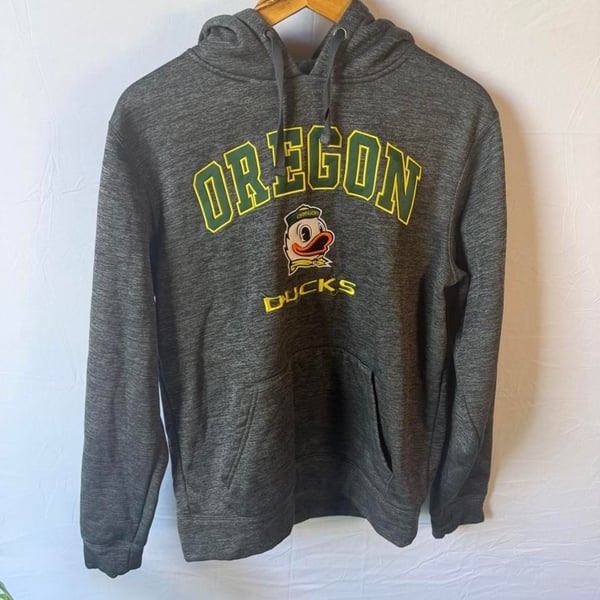 Colosseum Oregon Ducks Hoodie Size M Gray College Sports Mascot
