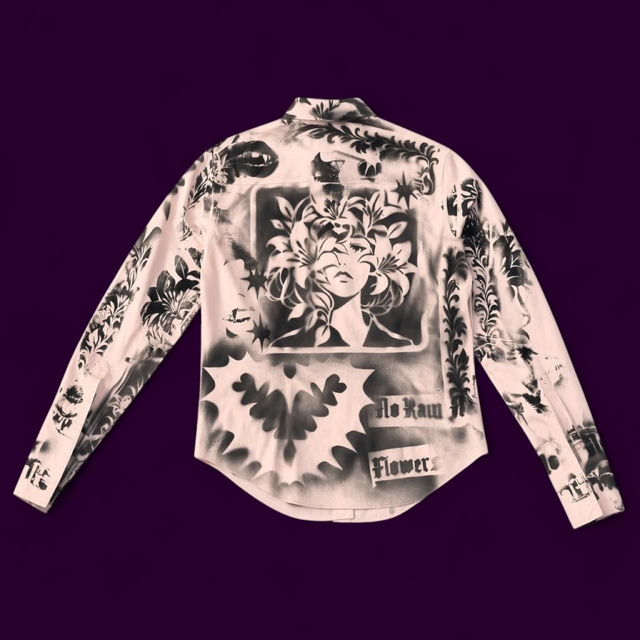 Brooks Brothers Hand Painted Custom Gothic Punk Shirt Size 8 3