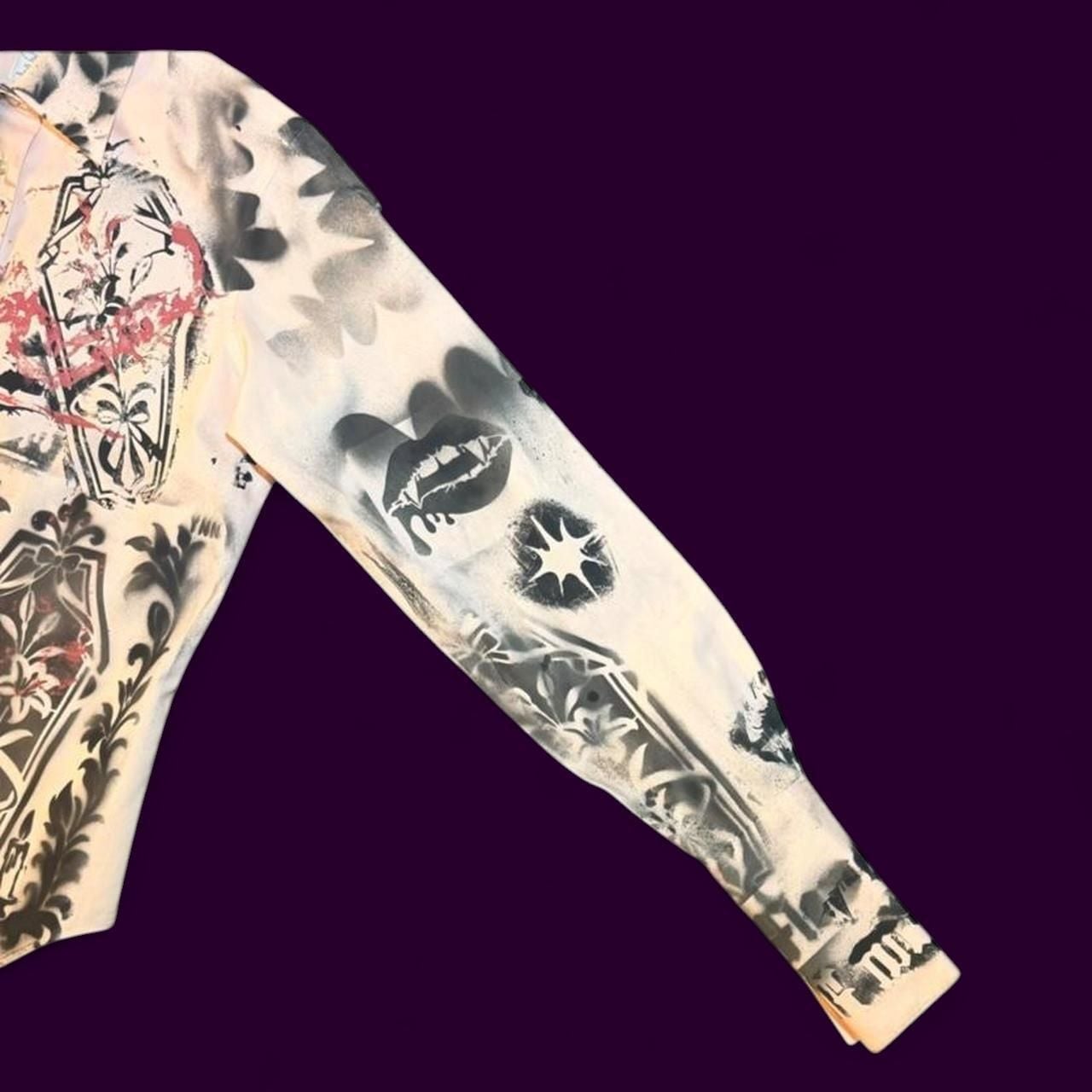 Brooks Brothers Hand Painted Custom Gothic Punk Shirt Size 8 5