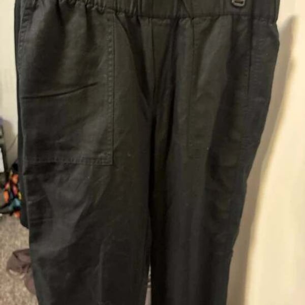 Women’s large nwt banana republic linen blend crop black pants