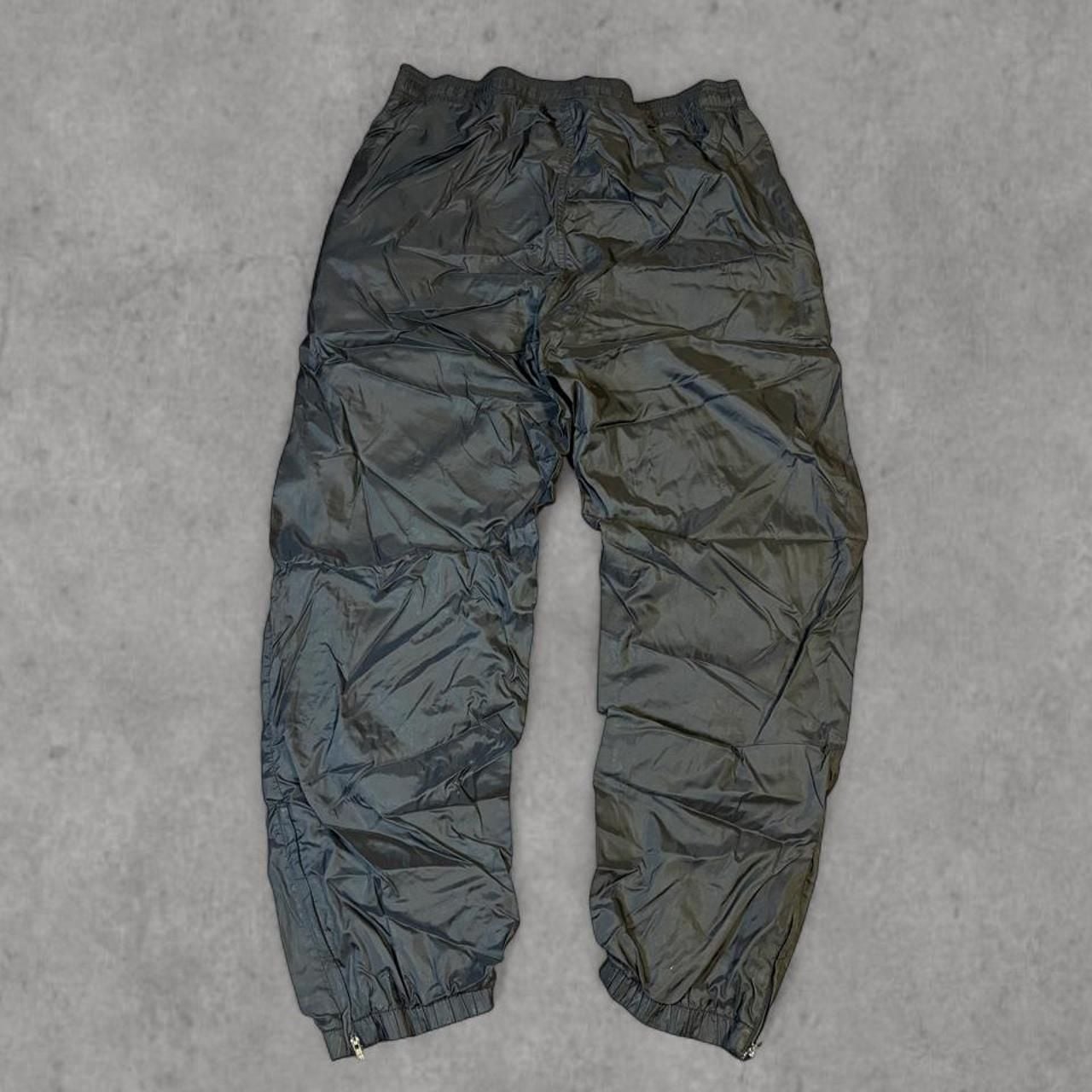 Adidas Vintage Nylon Track Pants Size M Black Cuffed Ankle Zips 2