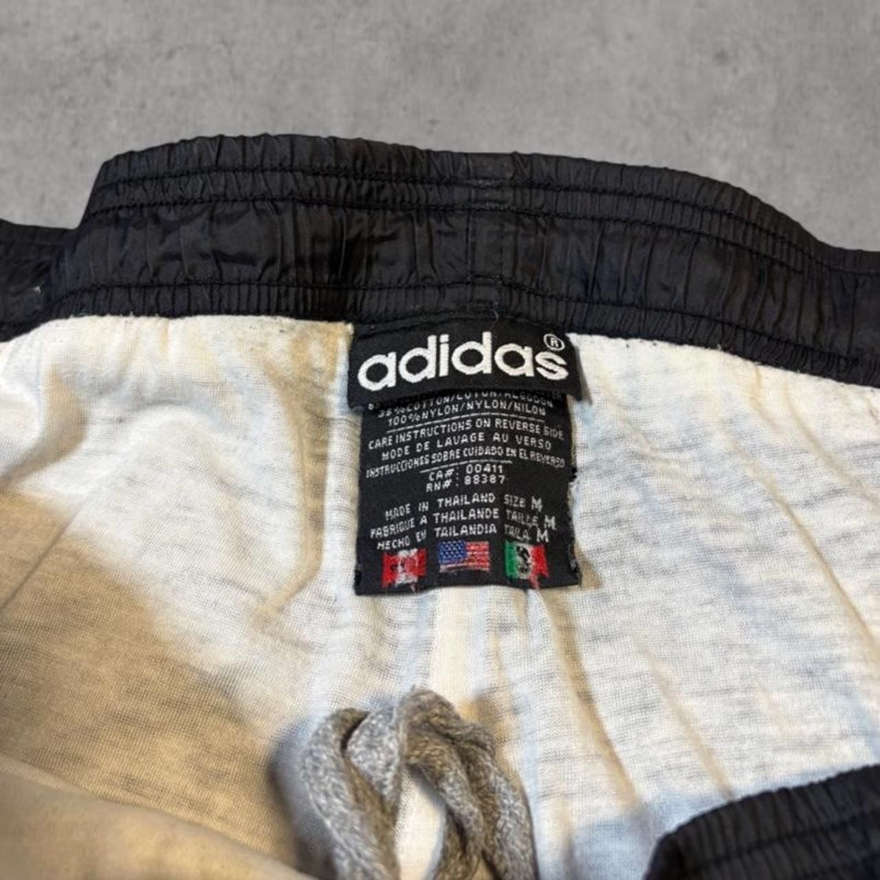 Adidas Vintage Nylon Track Pants Size M Black Cuffed Ankle Zips 3