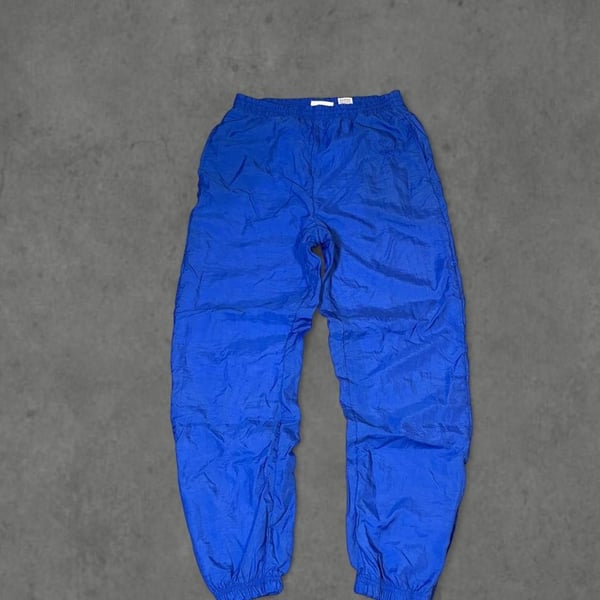Reebok Vintage Nylon Track Pants Size M Blue Joggers 90s
