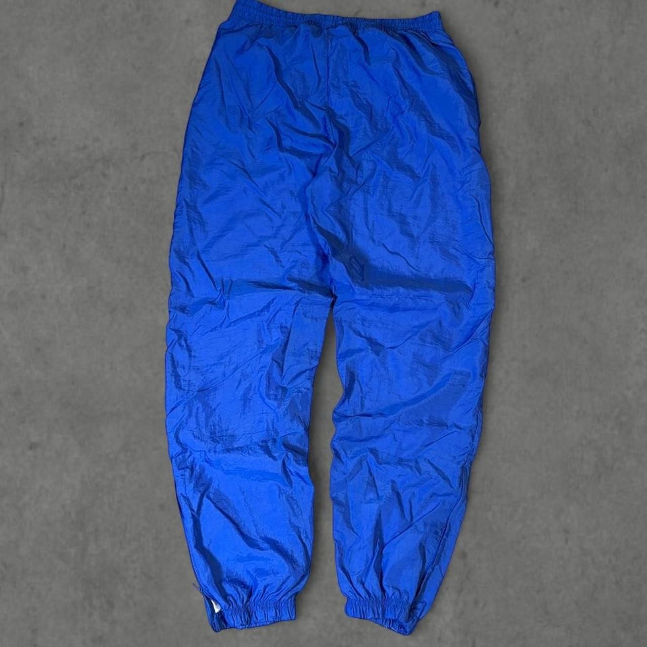 Reebok Vintage Nylon Track Pants Size M Blue Joggers 90s 2
