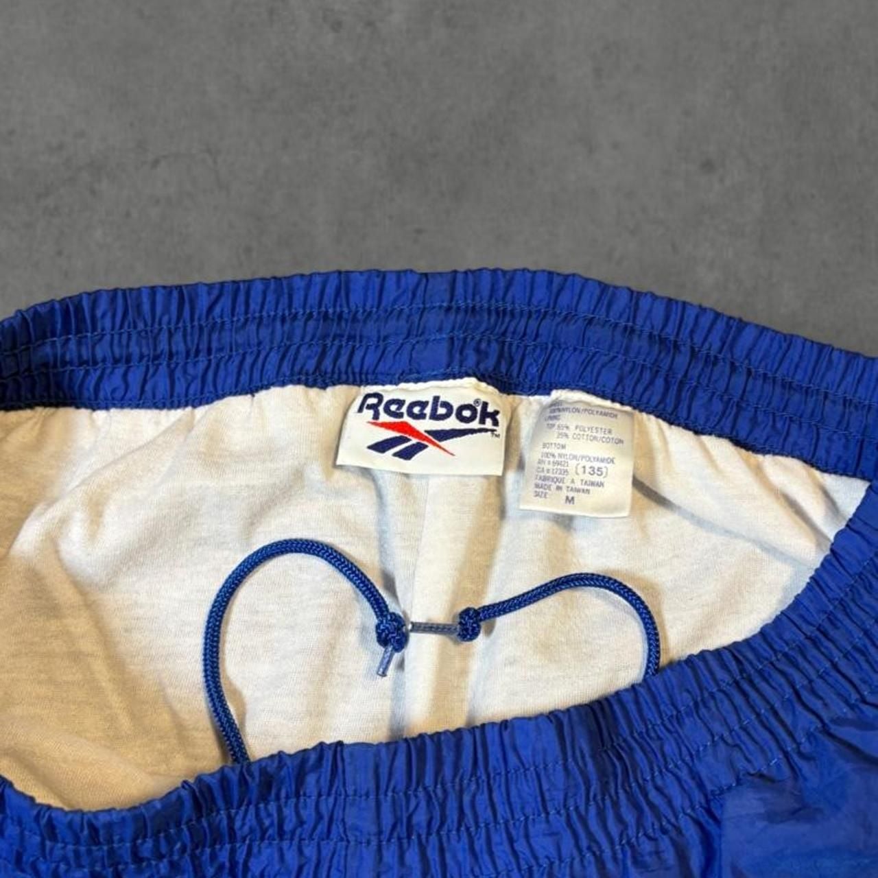 Reebok Vintage Nylon Track Pants Size M Blue Joggers 90s 3