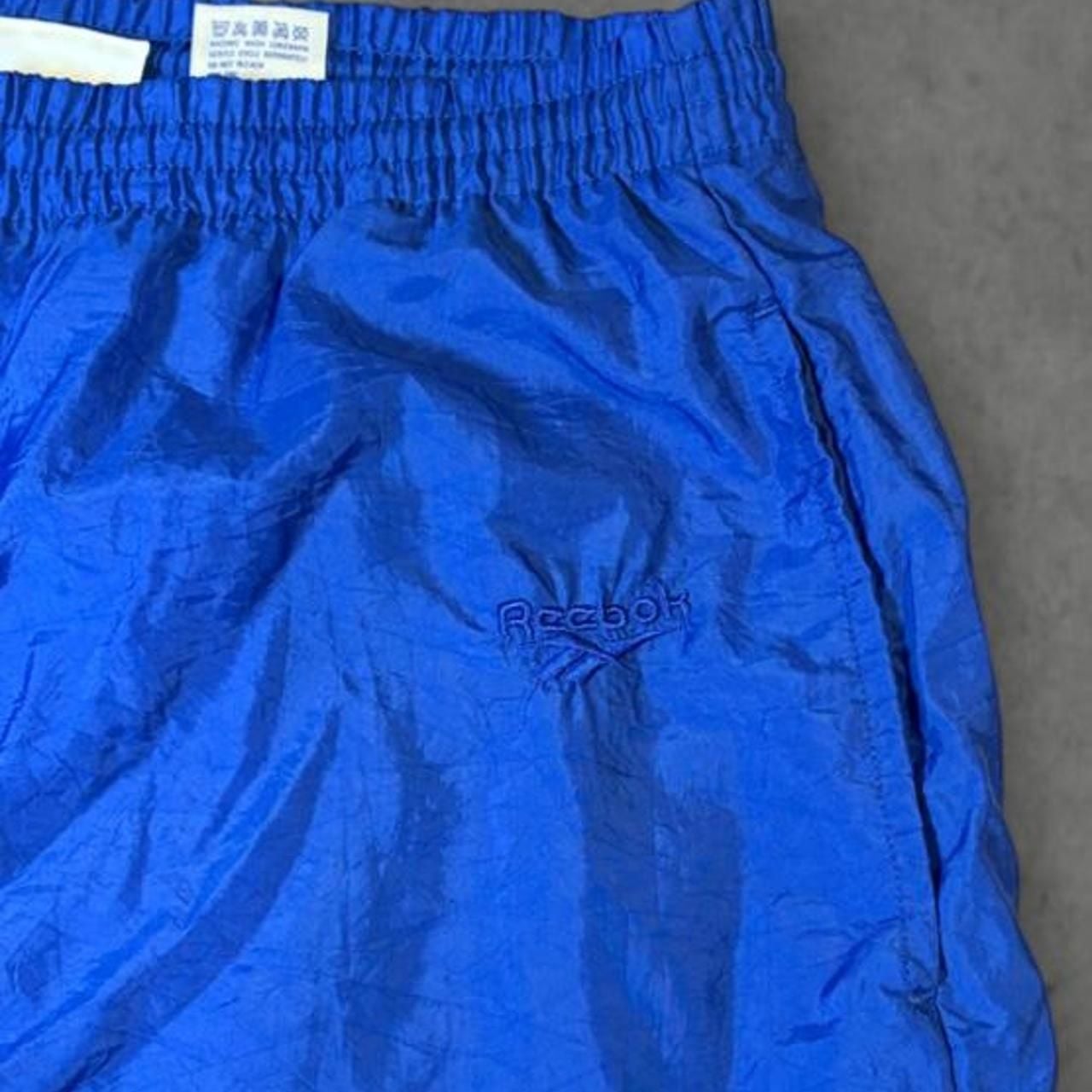 Reebok Vintage Nylon Track Pants Size M Blue Joggers 90s 4