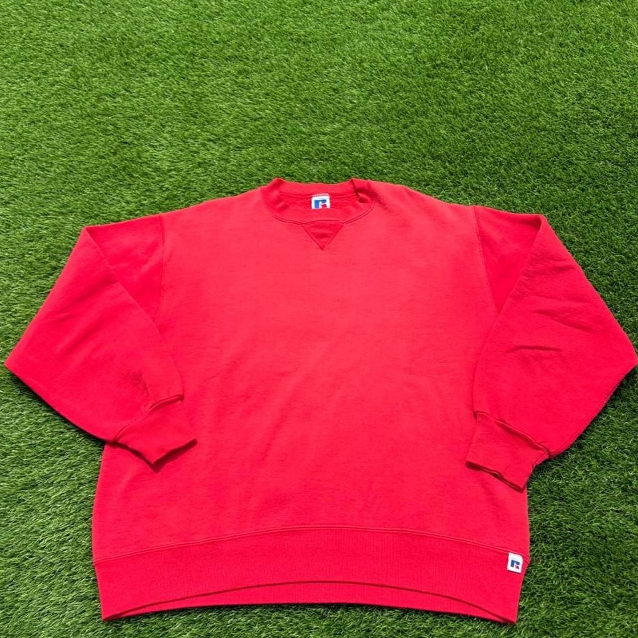 Russell Athletic V-Insert Sweatshirt Size L Red USA Vintage 2