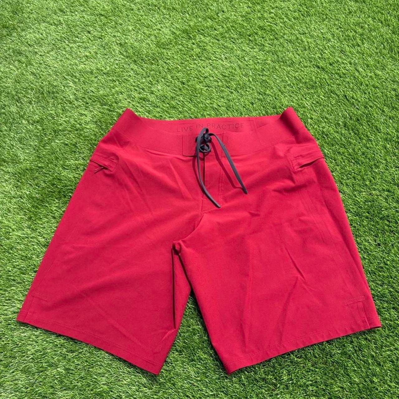 Lululemon Pace Breaker Shorts Size 32 Red Athletic Gym 3