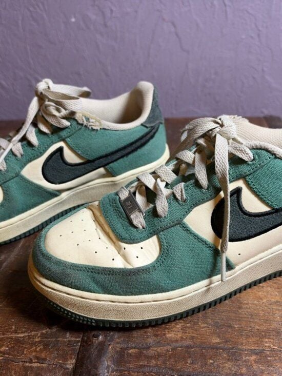 Nike Air Force 1 Low Notebook Doodle Coconut Milk Vintage Green AF1 Size 6.5GS 7
