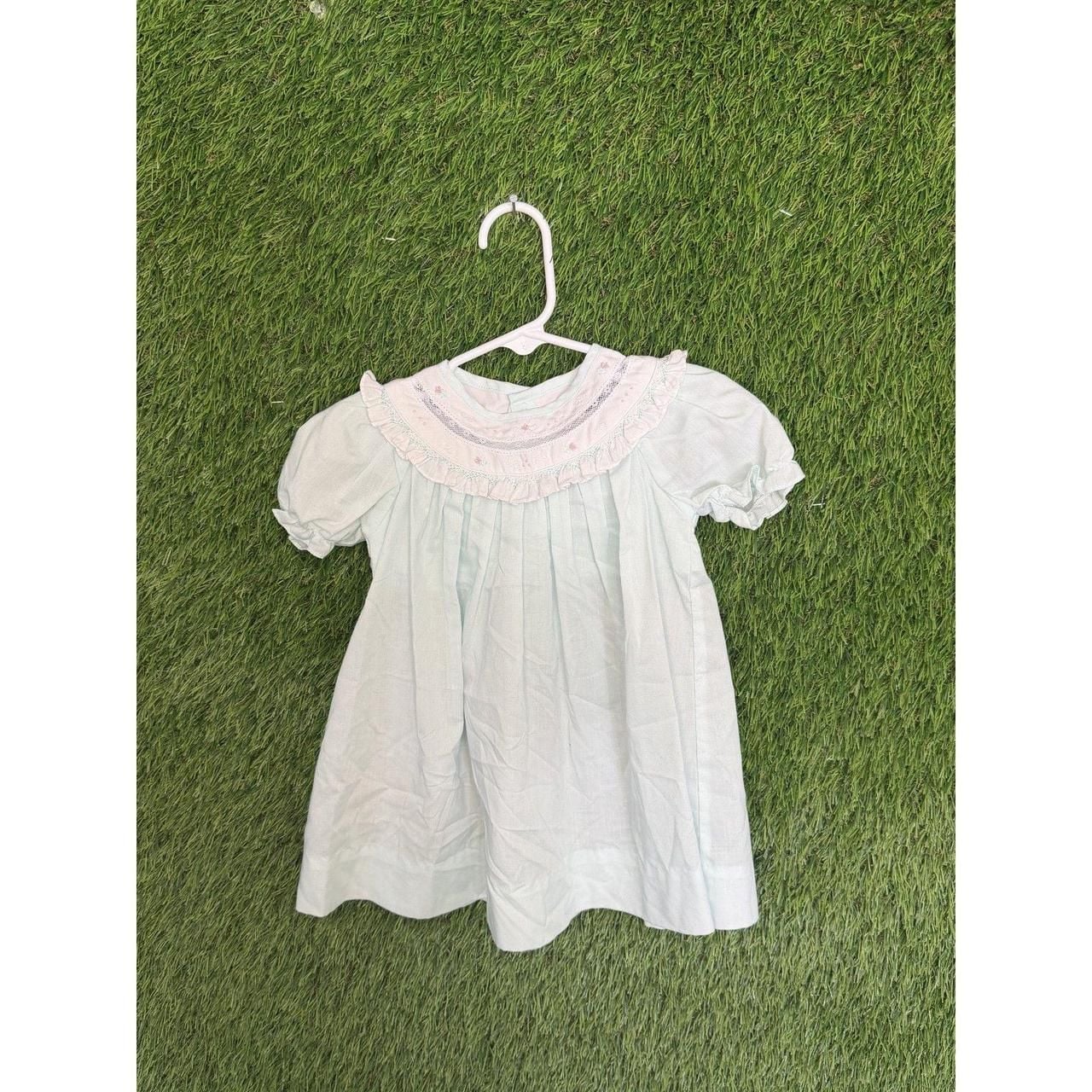 Petit Ami Hand Embroidered Dress 9 MOS Light Blue 2